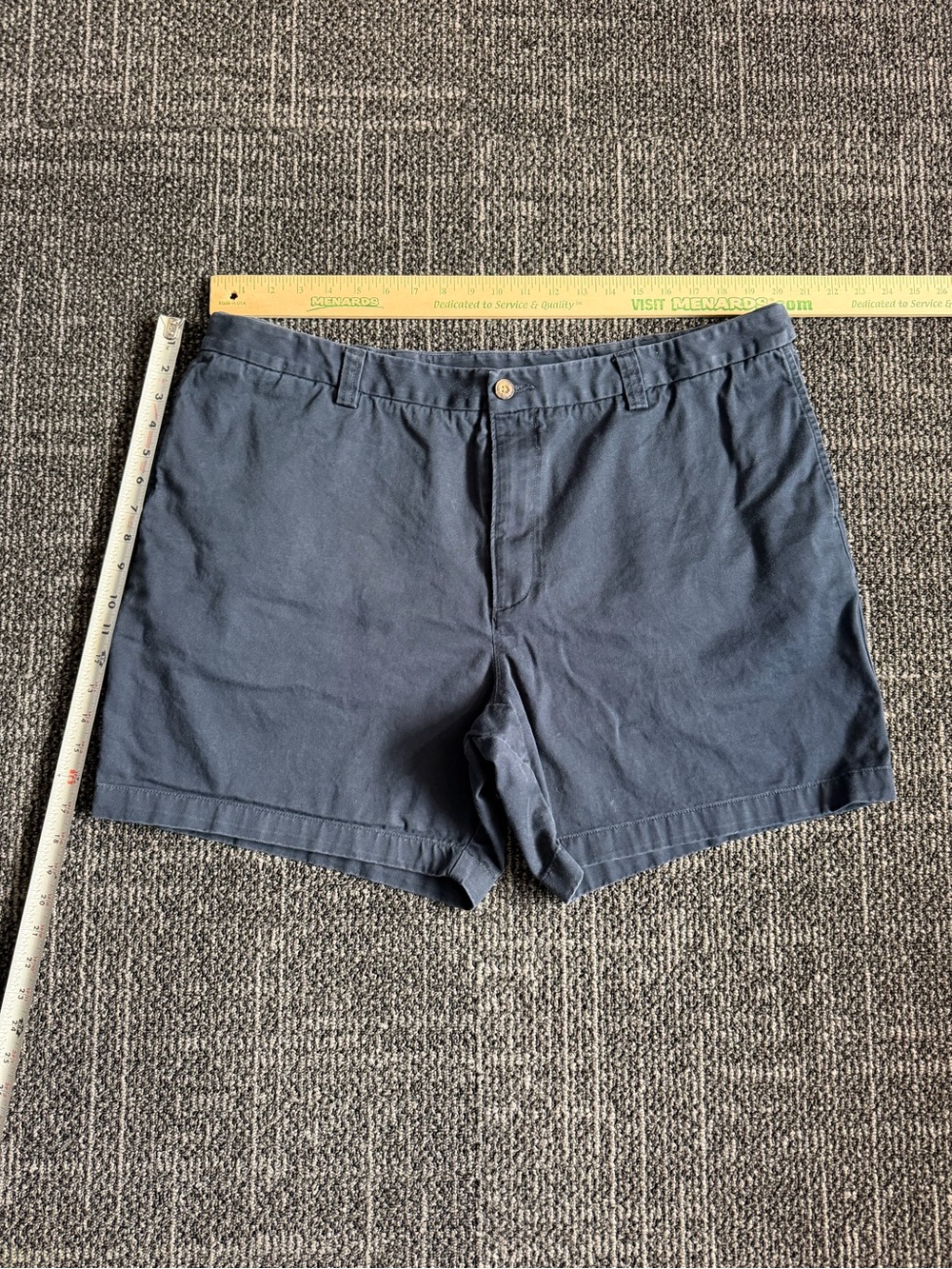 Duluth Trading Co Shorts Mens 42 Navy Blue Relaxed Fit Khakis